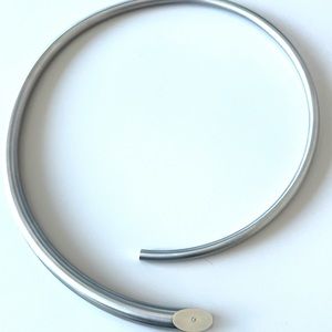 Stainless Steel/Titanium collar necklace with diamond